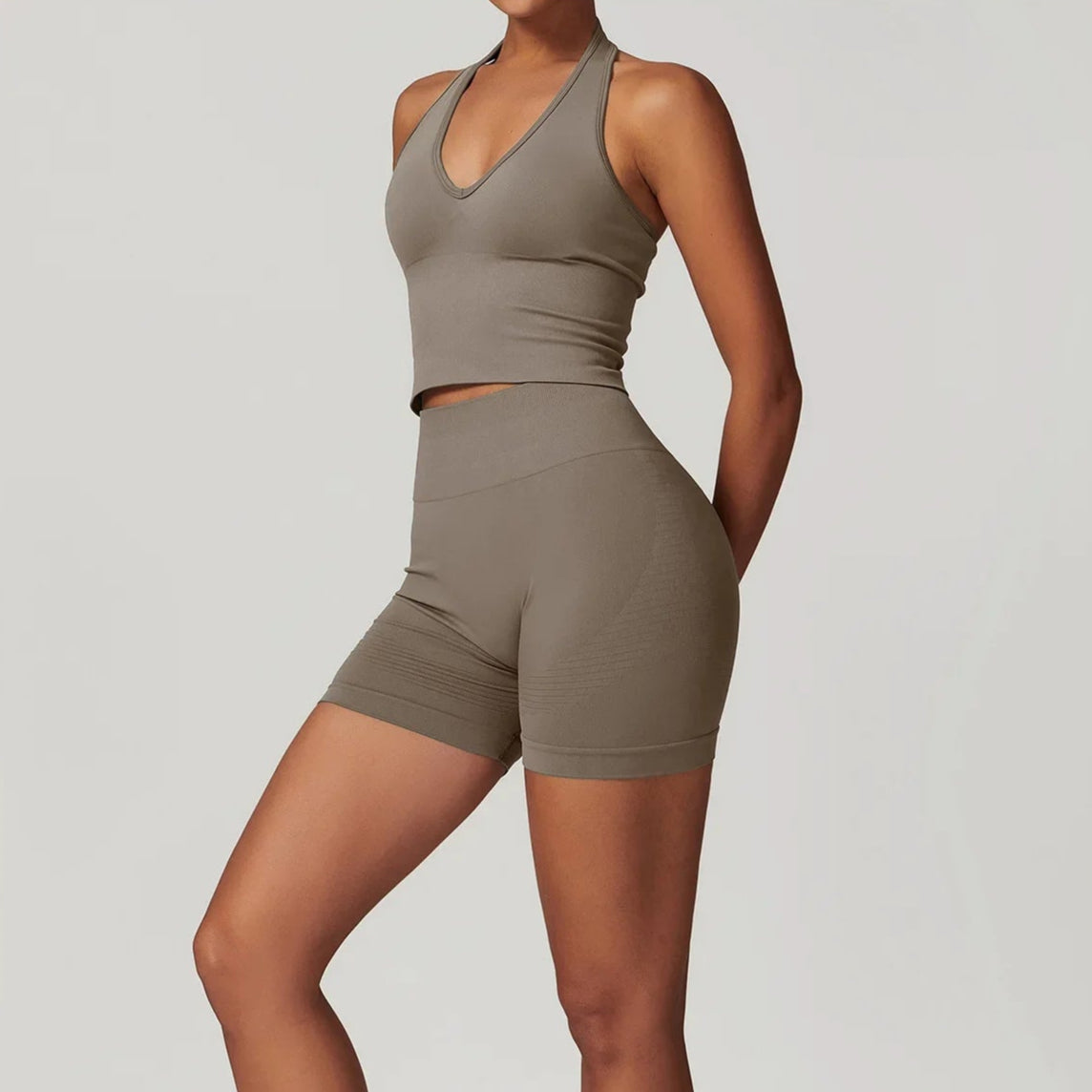 Ensemble Beige cycliste / débardeur Pilates, Yoga
