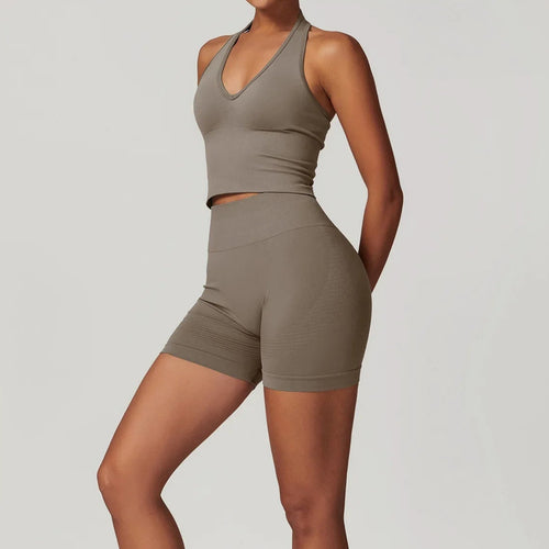 Ensemble Beige cycliste / débardeur Pilates, Yoga