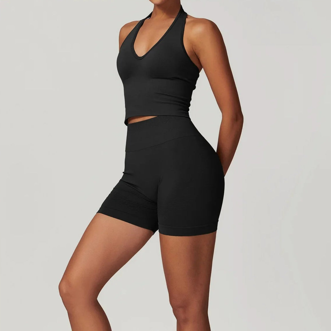 Ensemble Noir cycliste / débardeur Pilates, Yoga