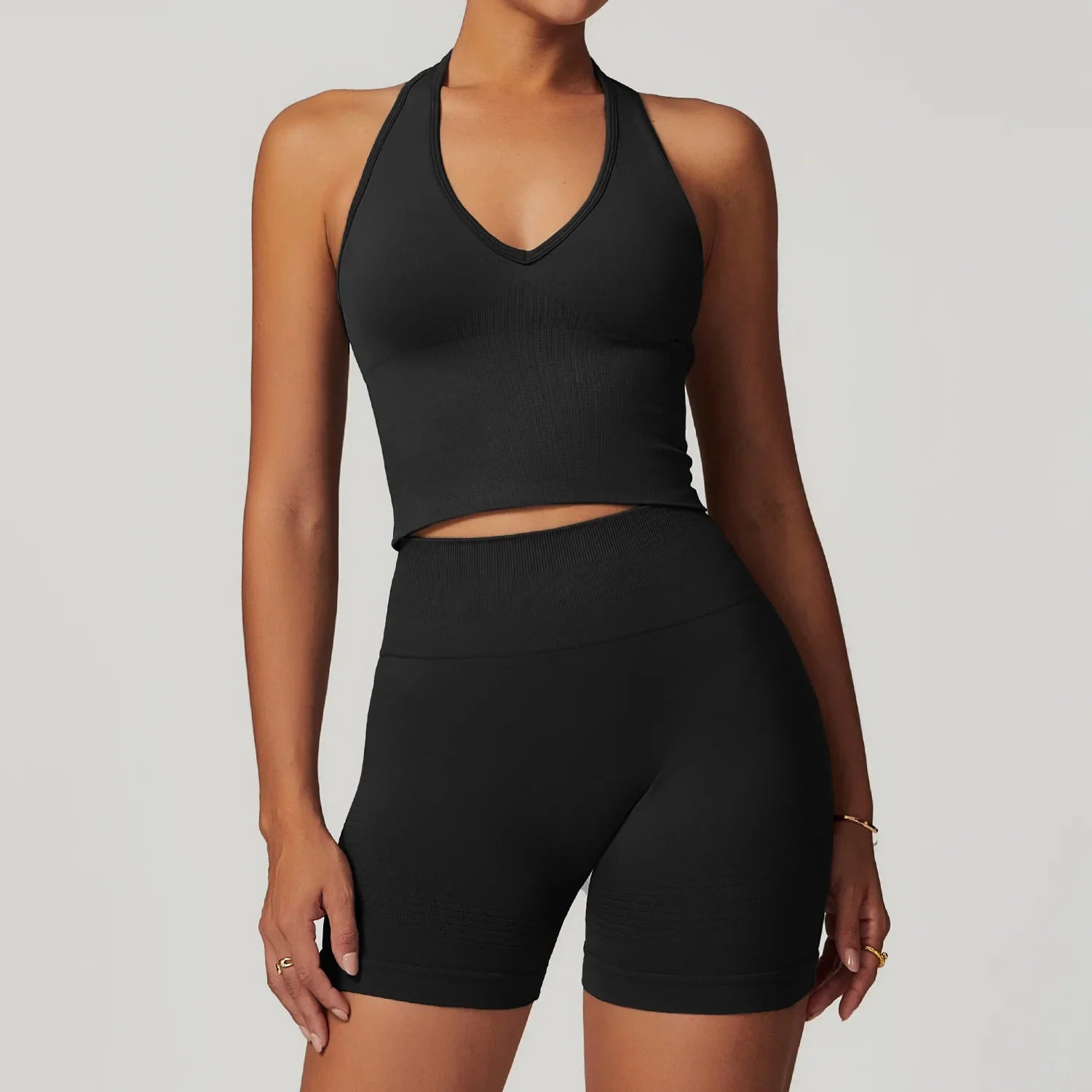 Ensemble Noir cycliste / débardeur Pilates, Yoga