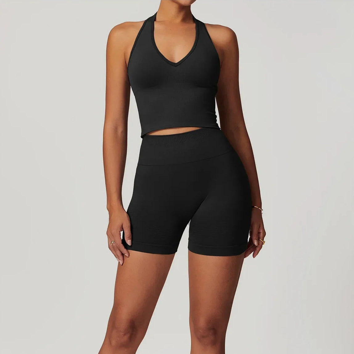 Ensemble Noir cycliste / débardeur Pilates, Yoga