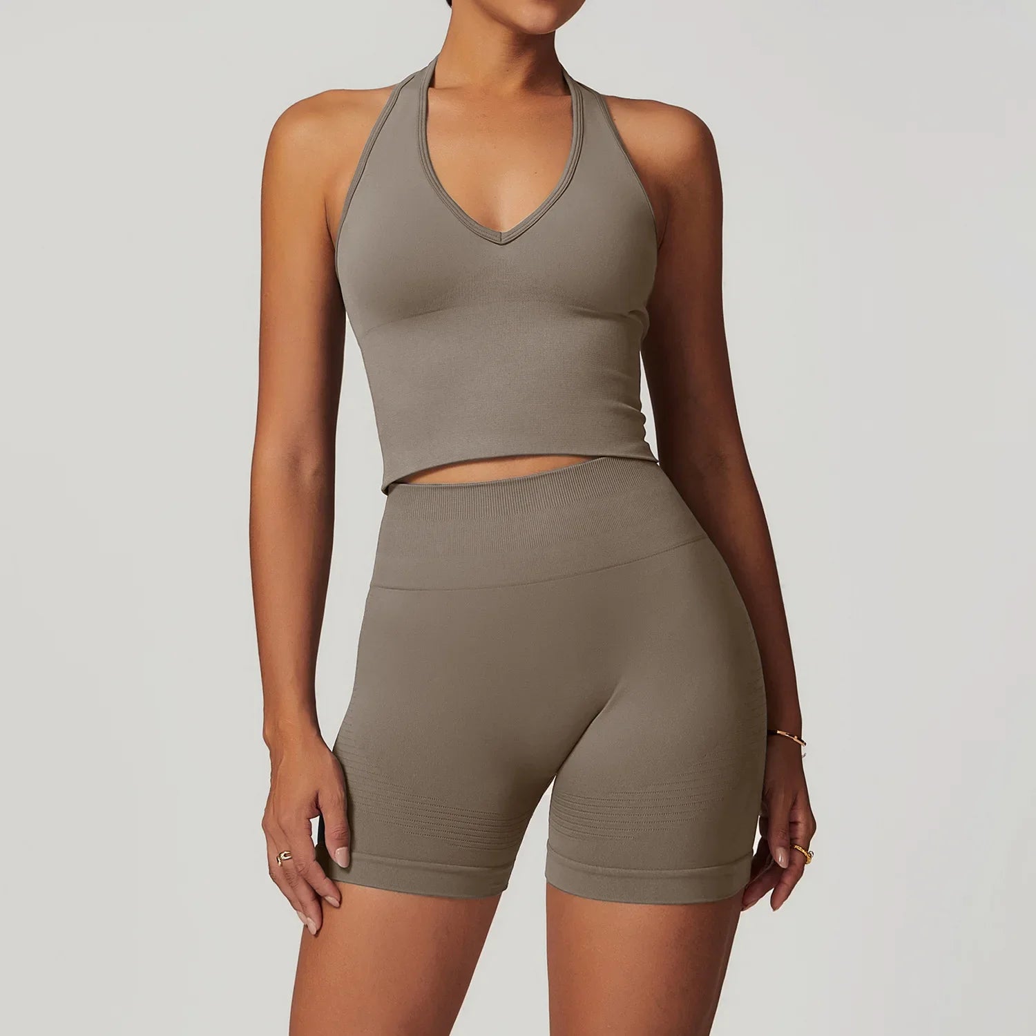 Ensemble Beige cycliste / débardeur Pilates, Yoga